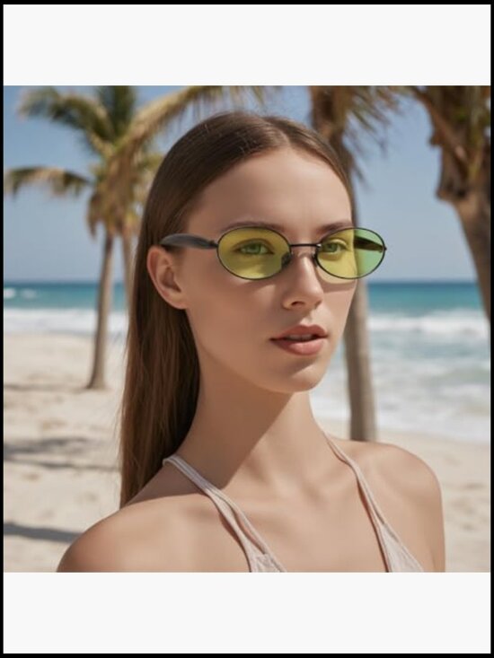 Retro Oval Metal Sunglasses UV400 Driving Daily Wear main image 6